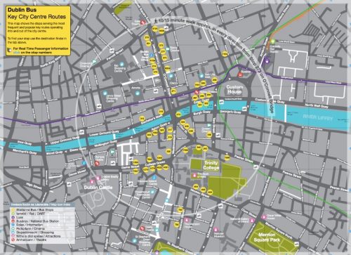 Key bus lines in Dublin's core