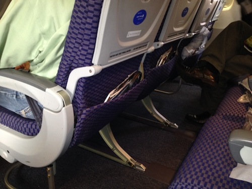 These are the under-seat spaces for Seats 19D, E, and F.