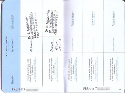 Pp. 24-25, showing Chloe's two exams and verifying that she was in good health