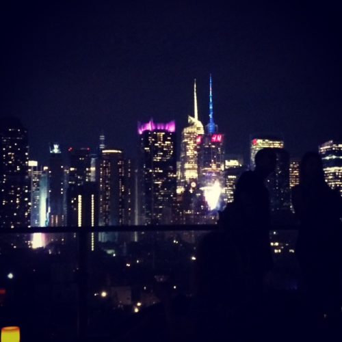 Times Square from the Ink48 rooftop patio — crowded but very pleasant